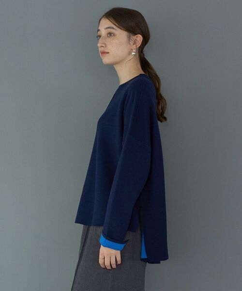 「YECCA VECCA」 長袖ニット FREE ネイビー レディース_画像5