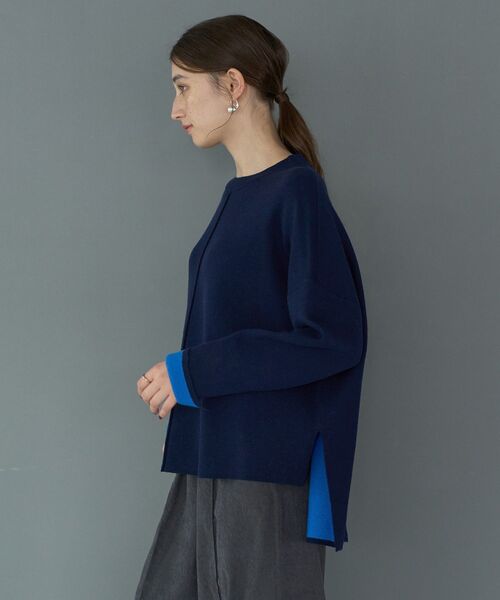 「YECCA VECCA」 長袖ニット FREE ネイビー レディース_画像6