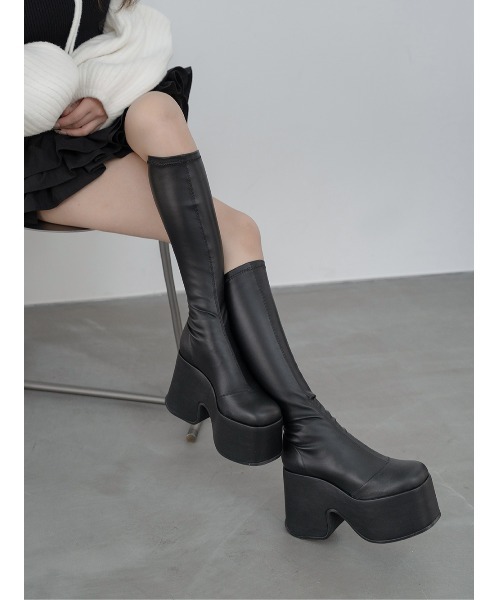 Darich（ダーリッチ） ブーツ ウルトラストレッチウェッジロングブーツ
