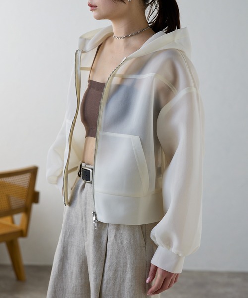 「r.」 ジップアップパーカー FREE グレー レディース_画像4