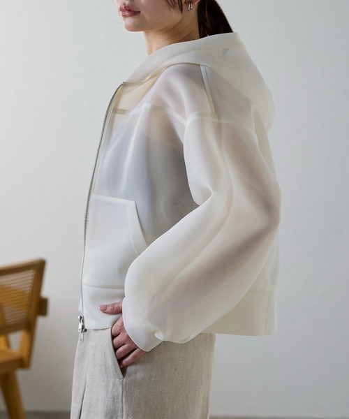 「r.」 ジップアップパーカー FREE グレー レディース_画像5