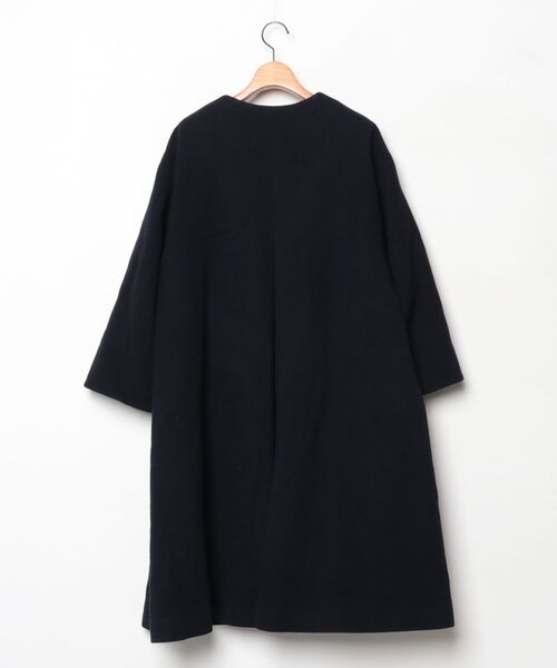 「URBAN RESEARCH」 ノーカラーコート 38 ネイビー レディース_画像2