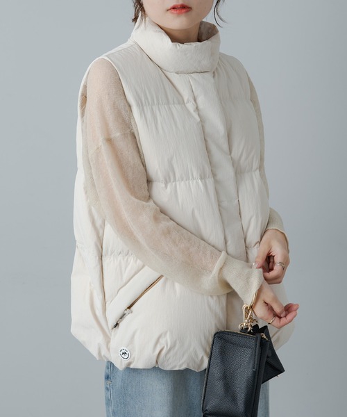 pual ce cin 「PUAL CE CIN」 ダウンベスト FREE アイボリー