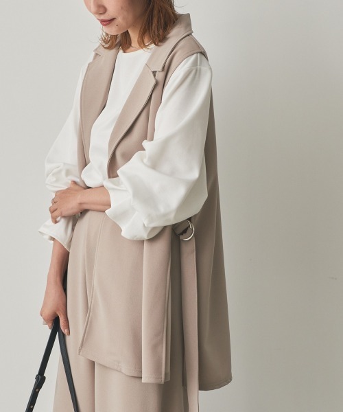 「nissen」 セットアップ L グレイッシュベージュ レディース_画像6