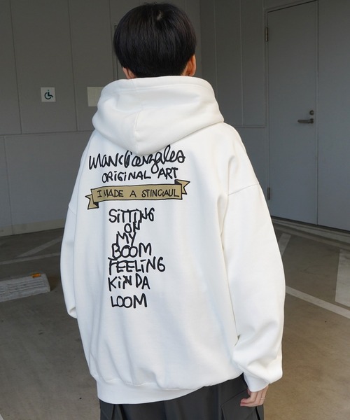 「Mark Gonzales」 プルオーバーパーカー L ホワイト系その他4 メンズ_画像3