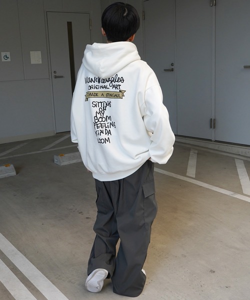 「Mark Gonzales」 プルオーバーパーカー L ホワイト系その他4 メンズ_画像4