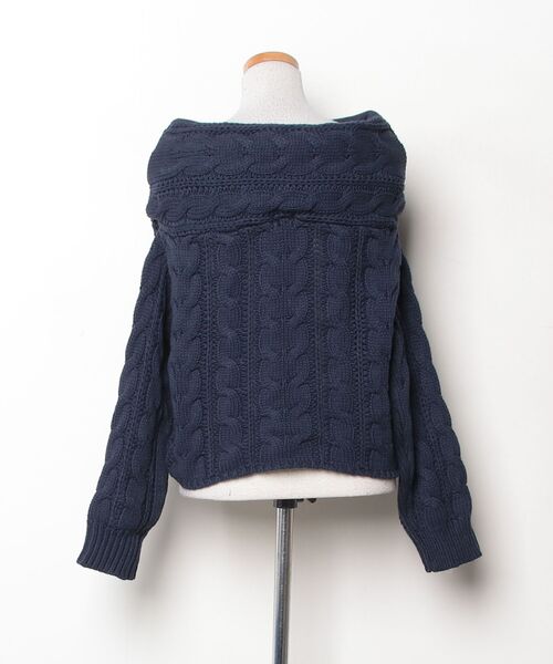 「POLO BCS」 長袖ニット FREE ネイビー レディース_画像2