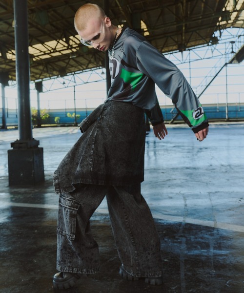 「AIVER」 カーゴパンツ MEDIUM ブラック メンズ_画像7