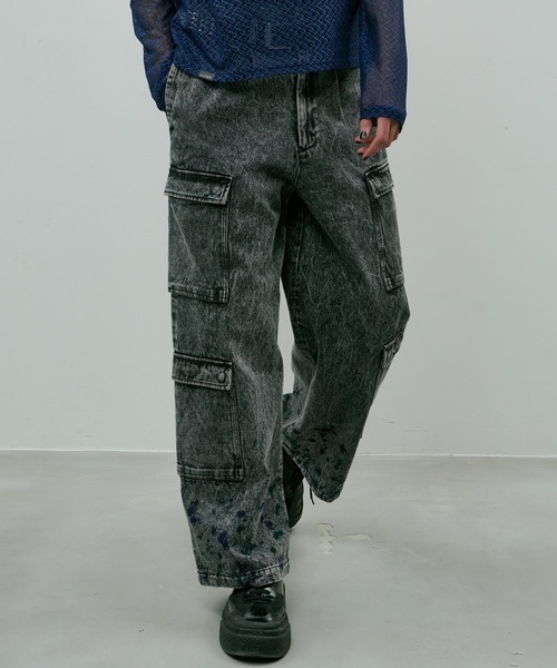 「AIVER」 カーゴパンツ MEDIUM ブラック メンズ_画像9