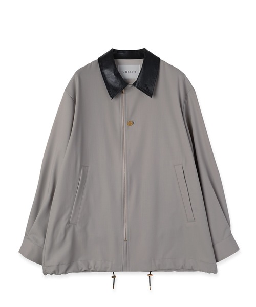 ステンカラーコート コート Wool Gabardine Zip Up Short Coat メンズ レディースの画像