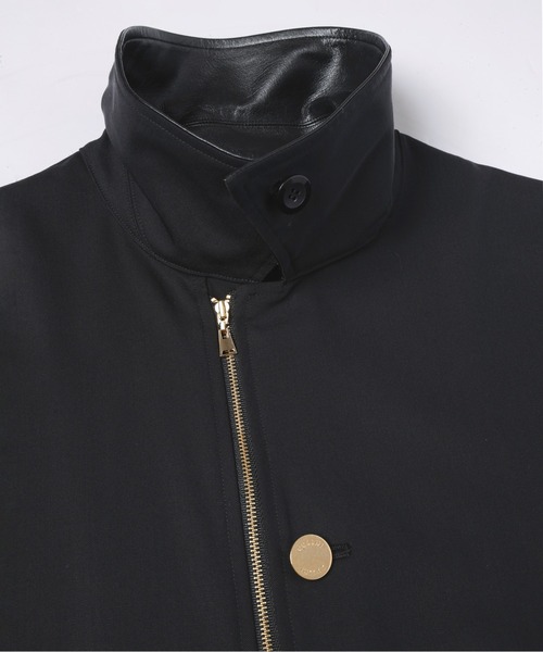 ステンカラーコート コート Wool Gabardine Zip Up Short Coat メンズ レディースの画像