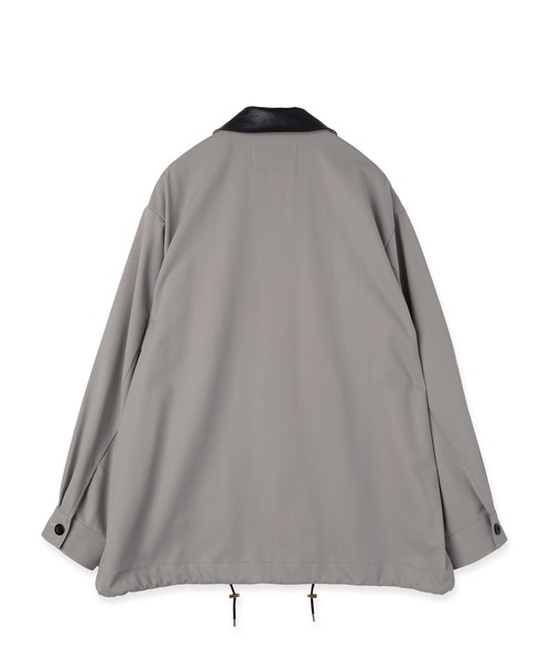 ステンカラーコート コート Wool Gabardine Zip Up Short Coat メンズ レディースの画像