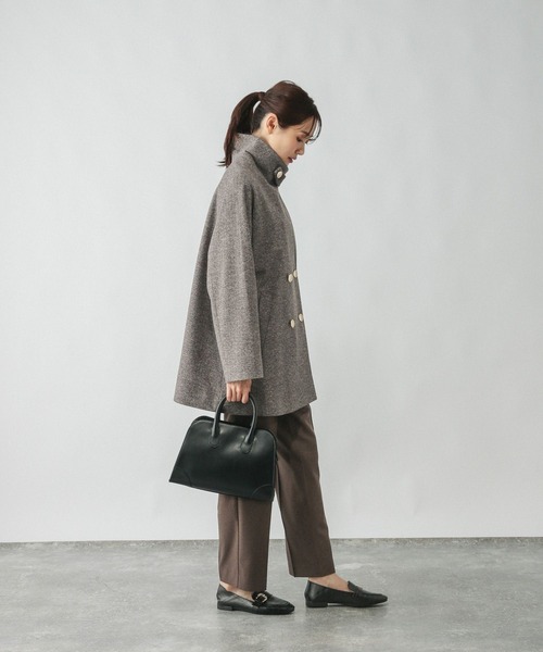 「GLOBAL WORK」 チェスターコート LARGE グレー レディース_画像3