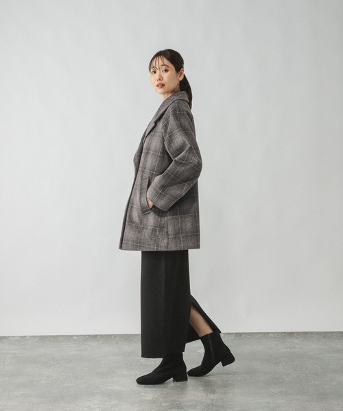 「GLOBAL WORK」 チェスターコート LARGE グレー レディース_画像7