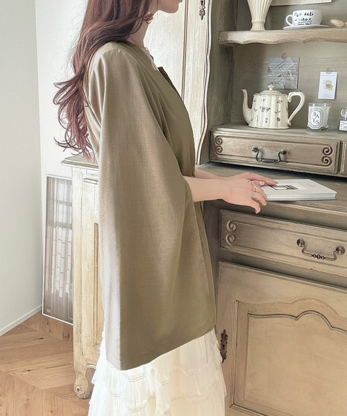 「Meiru」 ジャケット MEDIUM グレイッシュベージュ レディース_画像9