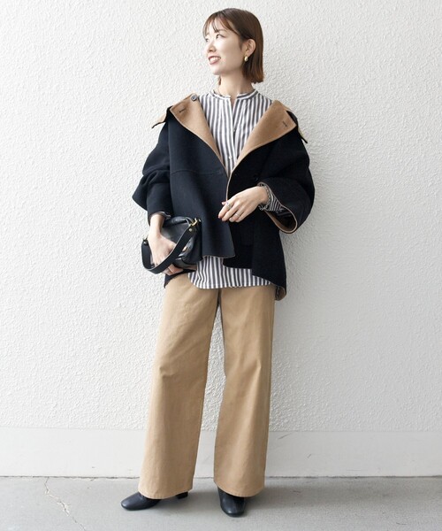 SHIPS any 「SHIPS any」 ポンチョコート ONE SIZE ブラック