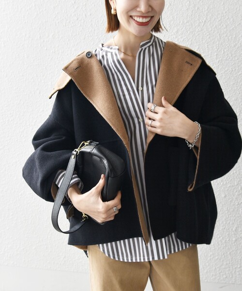 SHIPS any 「SHIPS any」 ポンチョコート ONE SIZE ブラック