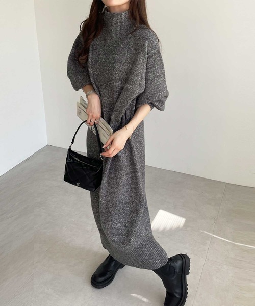 「GeeRA」 ニットワンピース X-LARGE ブラック レディース_画像4