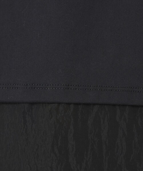 tシャツ タフタ ドッキング ボリュームスリーブ プルオーバー レディースの画像