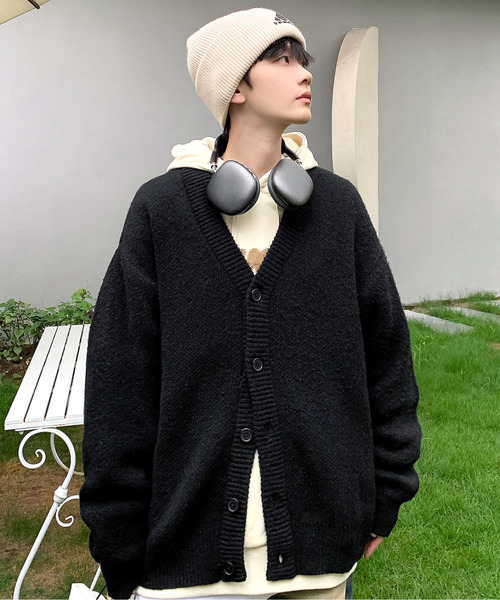 「neos」 「timbre poste」ニットカーディガン LARGE グレー メンズ_画像2