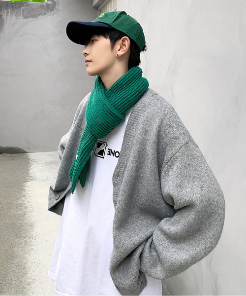 「neos」 「timbre poste」ニットカーディガン LARGE グレー メンズ_画像9