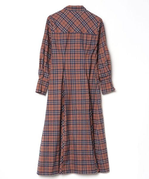Her lip to チェック柄シャツワンピース M ブラウン レディース