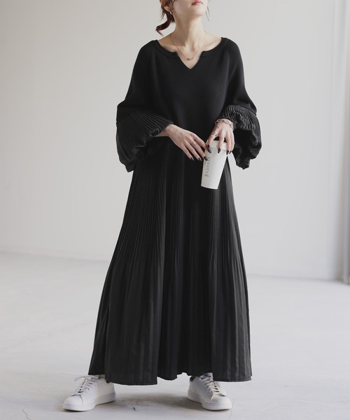 「HUG.U」 長袖ワンピース FREE ブラック レディース_画像5