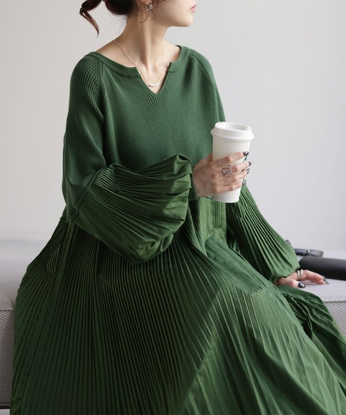 「HUG.U」 長袖ワンピース FREE ブラック レディース_画像6