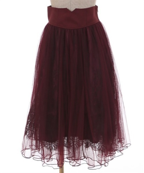 「axes femme POETIQUE」 フレアスカート MEDIUM ワイン レディース_画像5