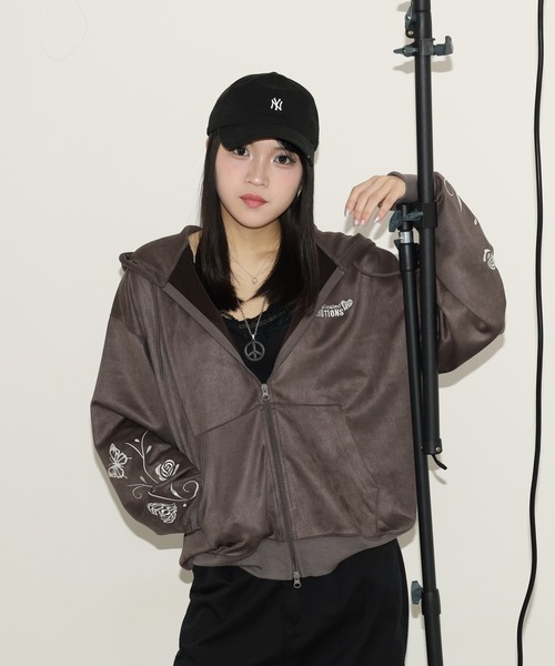 gram. パーカー スエードポンチZIPパーカー メンズ レディース