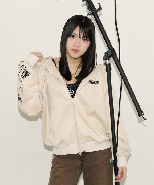 gram. パーカー スエードポンチZIPパーカー メンズ レディース
