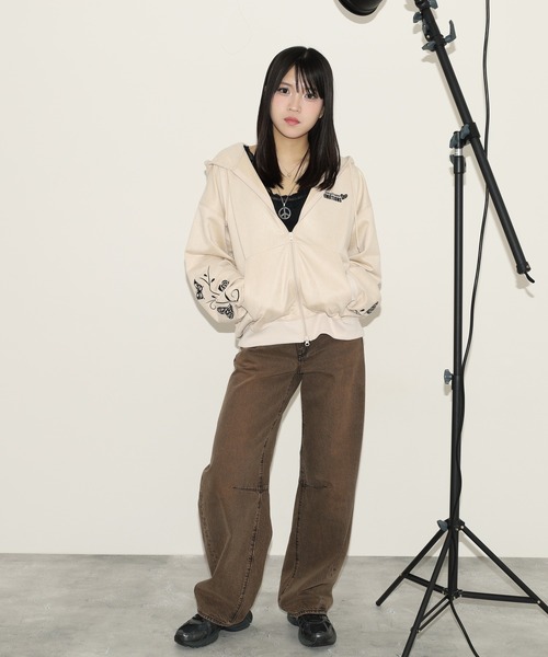 gram. パーカー スエードポンチZIPパーカー メンズ レディース