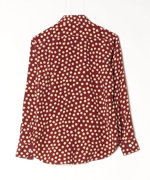 「SAINT LAURENT PARIS」 ドット柄長袖シャツ 36 レッド メンズ_画像2