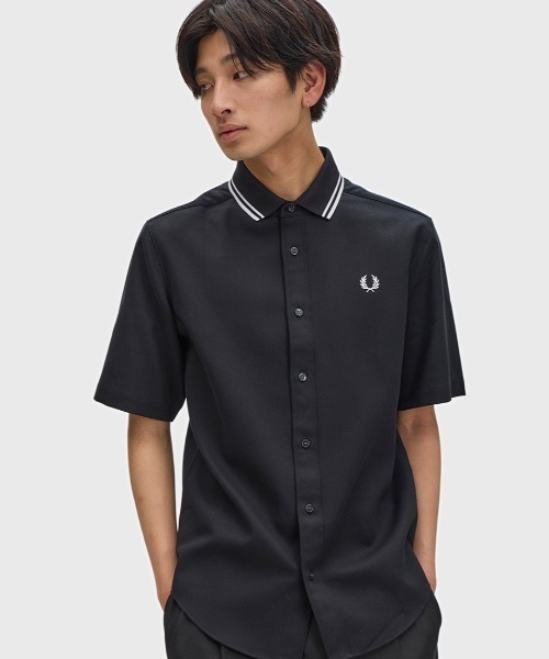 【希少】FRED PERRY ブラックポロシャツ 半袖 FRED PERRY（フレッドペリー） シャツ 半袖 Polo Collar Shirt／ポロ