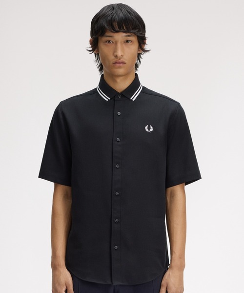 【希少】FRED PERRY ブラックポロシャツ 半袖 FRED PERRY（フレッドペリー） シャツ 半袖 Polo Collar Shirt／ポロ