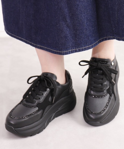 「+diana」 ローカットスニーカー 24.5cm ブラック レディース_画像7