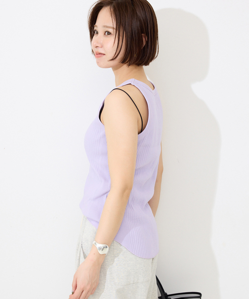 IENA SLOBE ノースリーブ SLOBE IENA（スローブイエナ） ノースリーブニット FREE ネイビー