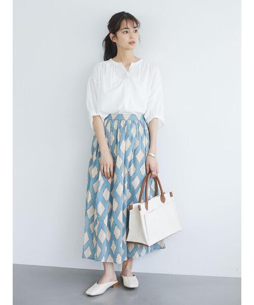 「CRAFT STANDARD BOUTIQUE」 半袖ブラウス L ブルー レディース_画像5