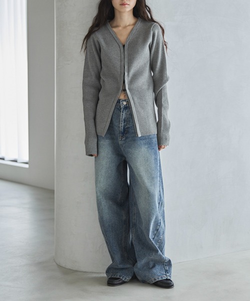 「feepur」 ニットカーディガン MEDIUM ブラック レディース_画像2