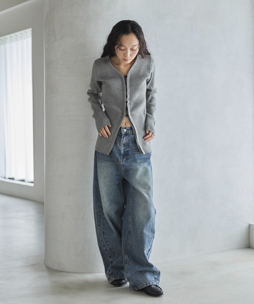 「feepur」 ニットカーディガン MEDIUM ブラック レディース_画像8