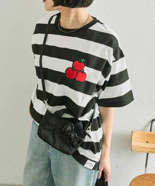 tシャツ 「HELLO KITTY（ハローキティ）×ear」コラボTシャツ「手洗い可」 レディースの画像