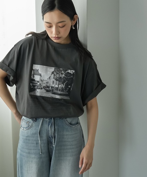 seya. フォトプリント 半袖Tシャツ 美品】seya.セヤ ホワイトフォグ