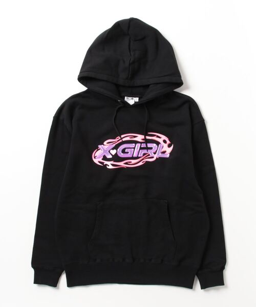 「X-girl」 プルオーバーパーカー L ブラック レディース_画像2