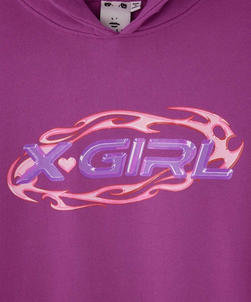 「X-girl」 プルオーバーパーカー L ブラック レディース_画像6