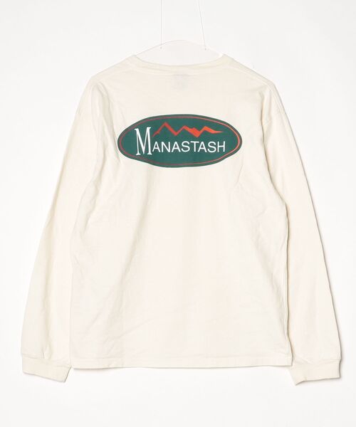 「MANASTASH」 ワンポイント長袖カットソー M イエロー レディース_画像2