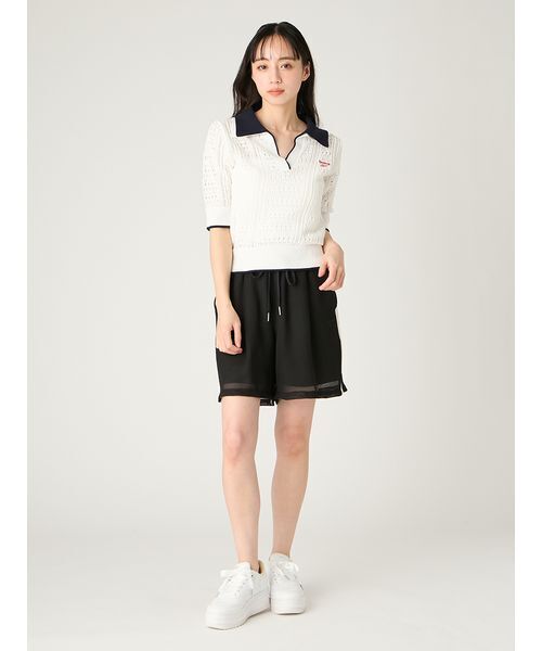 ワイドパンツ パンツ 「Reebok」3wayシアーメッシュラインパンツ レディースの画像