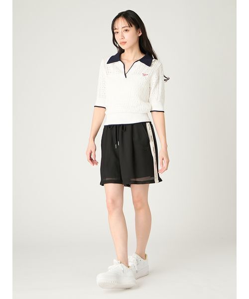 ワイドパンツ パンツ 「Reebok」3wayシアーメッシュラインパンツ レディースの画像