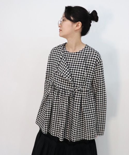 「haupia」 長袖ブラウス MEDIUM オフホワイト レディース_画像7