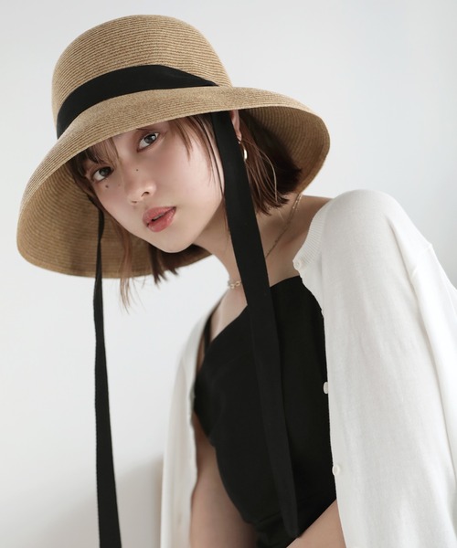 「Little＆More」 ストローハット FREE ホワイト レディース_画像7