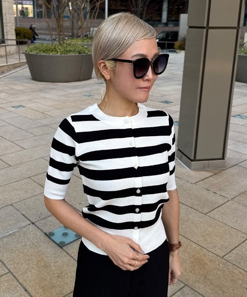 JENNE」 ニットカーディガン MEDIUM ブラック レディース : ZOZOTOWN